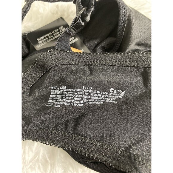 Bali Lift Full-Figure Bra 3353 Black Size 34DD Shaped Stitch Free - Picture 10 of 10